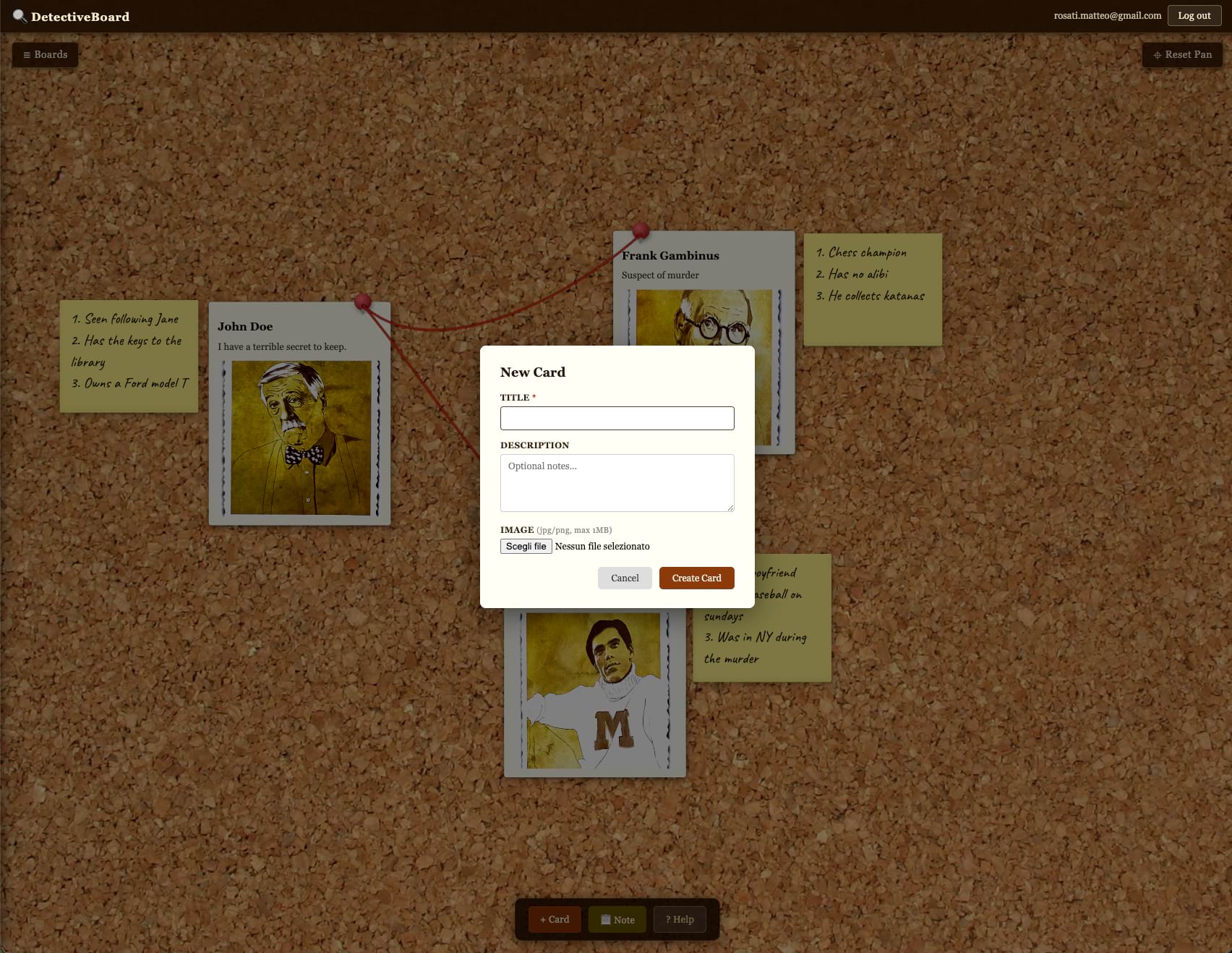 Creating a new evidence card